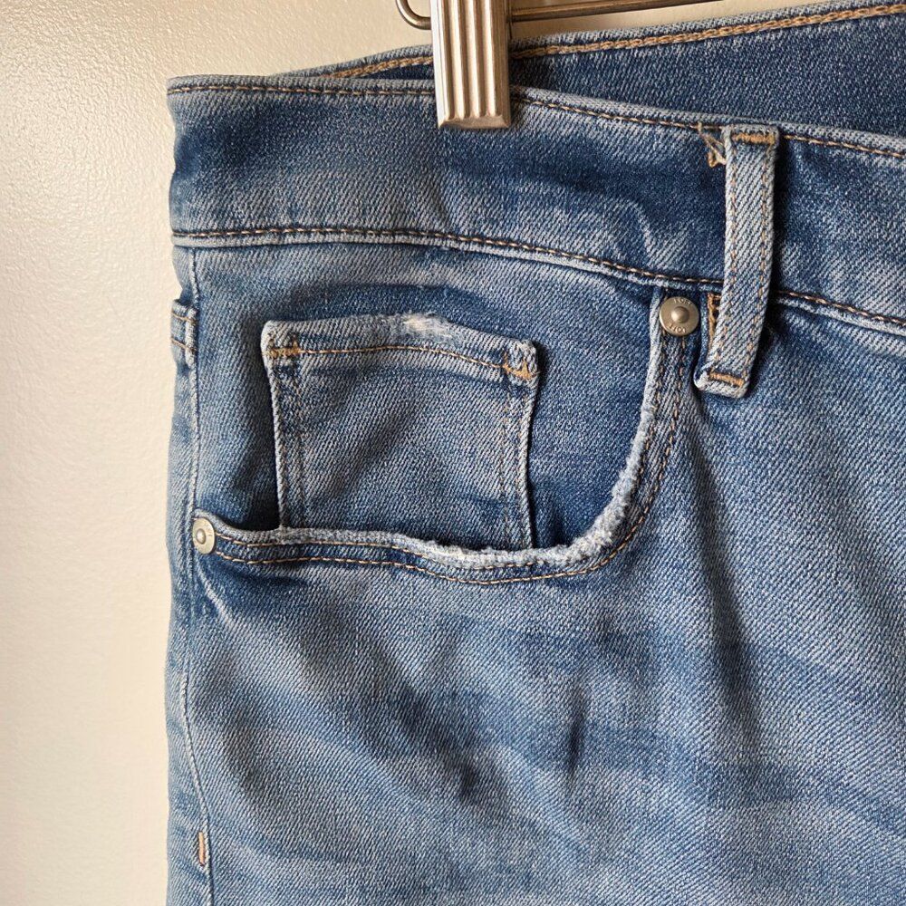 EUC LIKE NEW LOFT THE SKINNY RAW HEM STRETCH JEANS SIZE 31/12 WOMENS - Picture 5 of 14